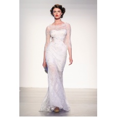 Long white lace dress